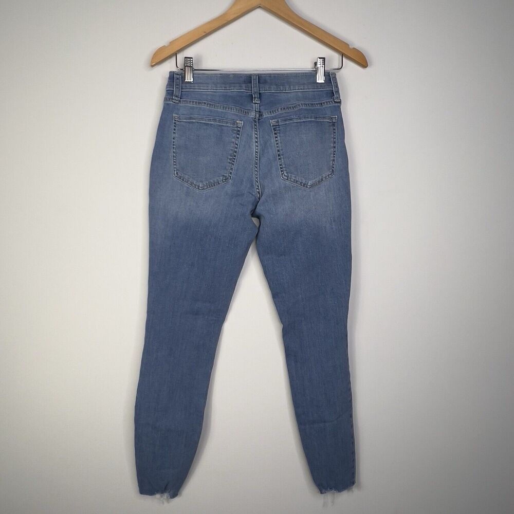 Banana Republic Jeans Womens Size 27 (4) Blue Skinny Ankle Distressed Raw Hem - Picture 3 of 6
